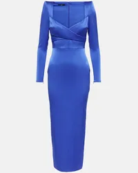 Alex Perry Abito midi Sweetheart in raso Blu