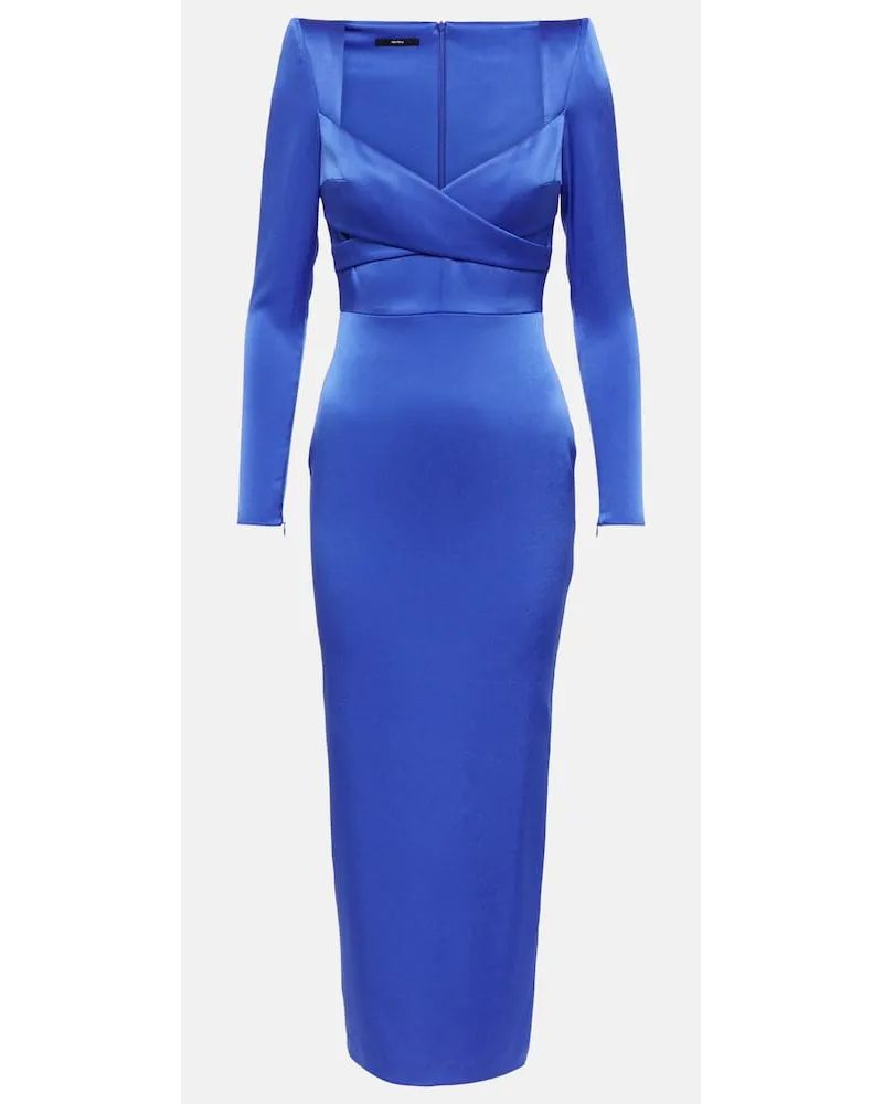 Alex Perry Abito midi Sweetheart in raso Blu
