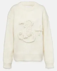 Jil Sander Pullover in misto mohair Monogram Neutro