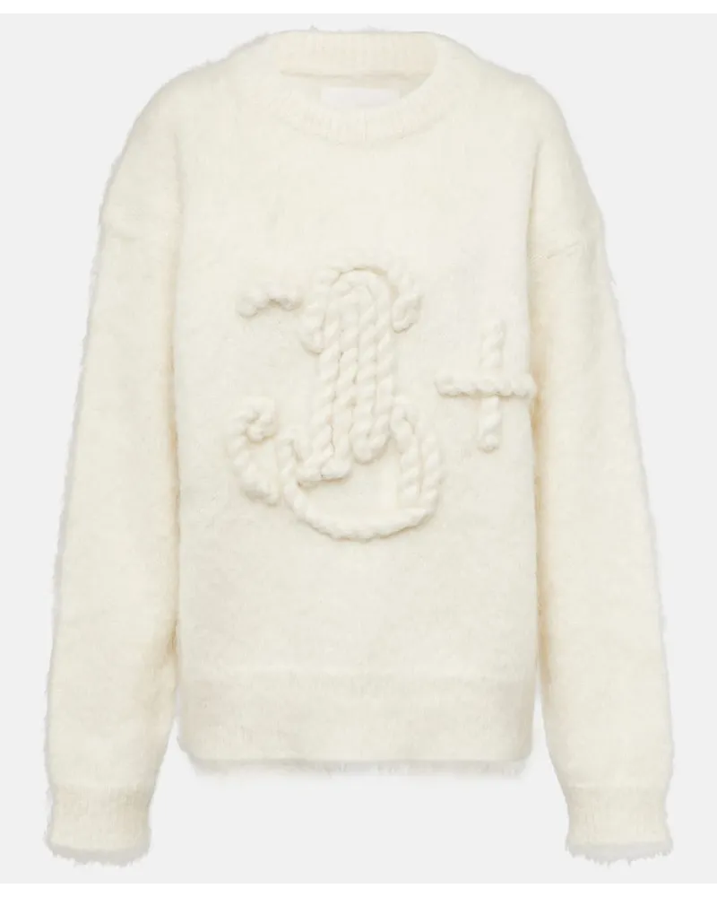 Jil Sander Pullover in misto mohair Monogram Neutro