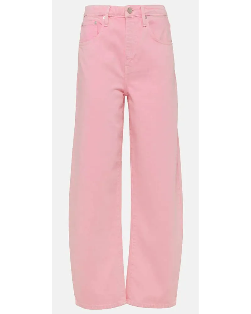 Frame Denim Jeans a gamba larga e vita alta Rosa