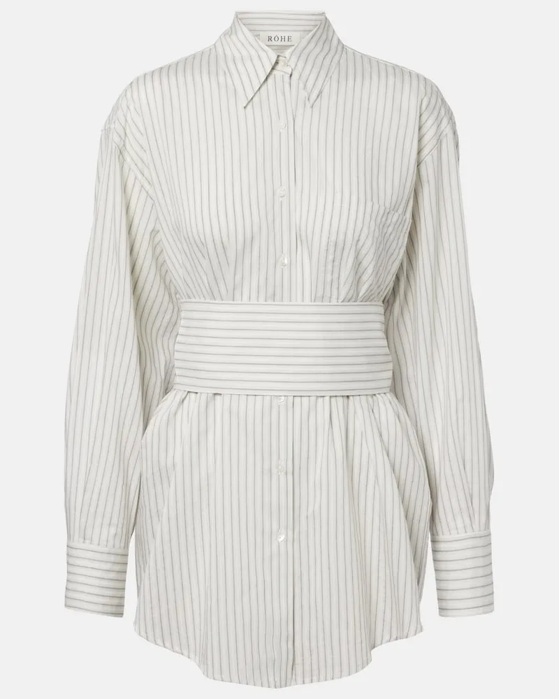 Róhe RÃ³he Camicia in seta e cotone a righe Bianco