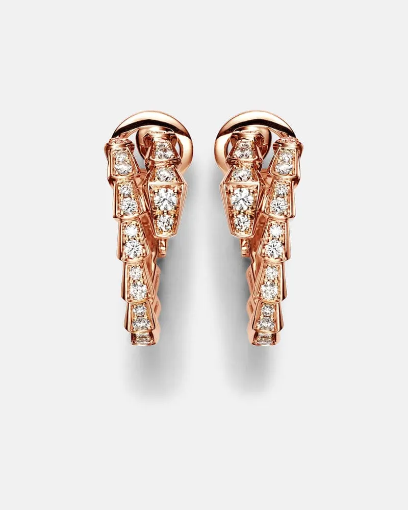 Bulgari Orecchini Serpenti Viper in oro rosa 18kt con diamanti Oro