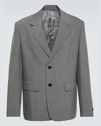 Prada Blazer monopetto in lana e mohair Grigio