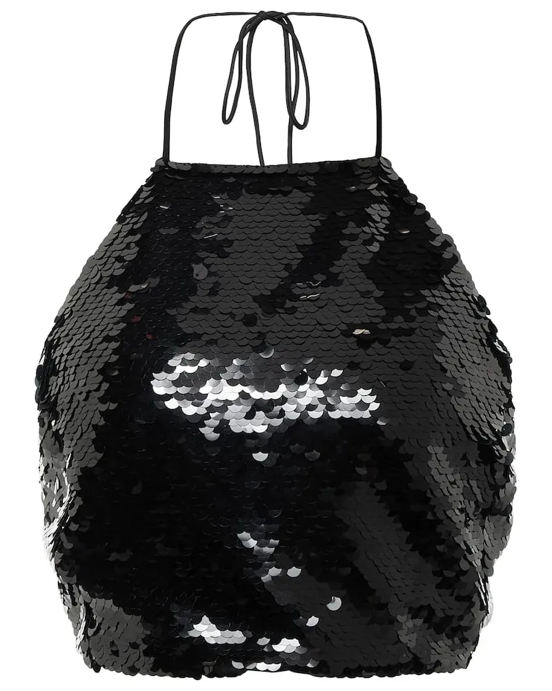 Magda Butrym Top cropped con paillettes Nero