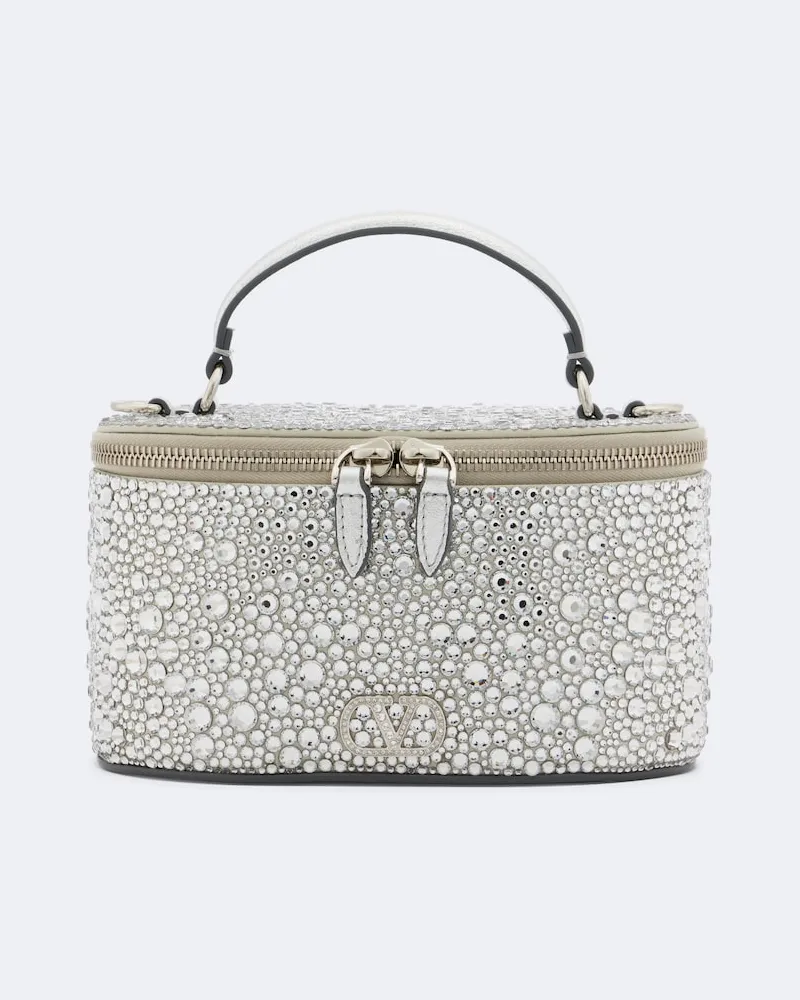 Valentino Garavani Borsa vanity VLogo Small Argento