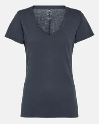 Velvet T-shirt Lilith in jersey di cotone Blu