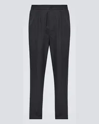 Tom Ford Pantaloni regular in cotone e seta Nero