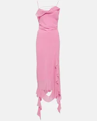 Acne Studios Abito midi con volant Rosa