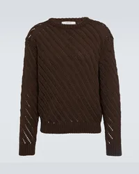 Christophe Lemaire Pullover Openwork in misto cotone Marrone