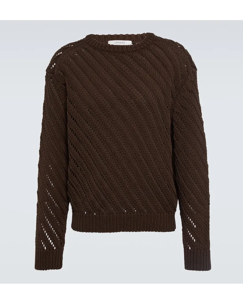 Christophe Lemaire Pullover Openwork in misto cotone Marrone