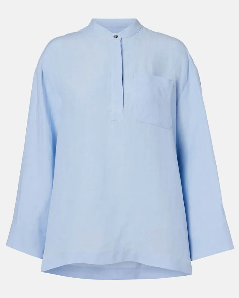 Max Mara Blusa Cantico in lino Blu