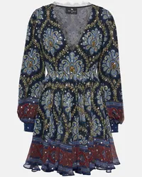 Etro Miniabito in jacquard di seta Blu