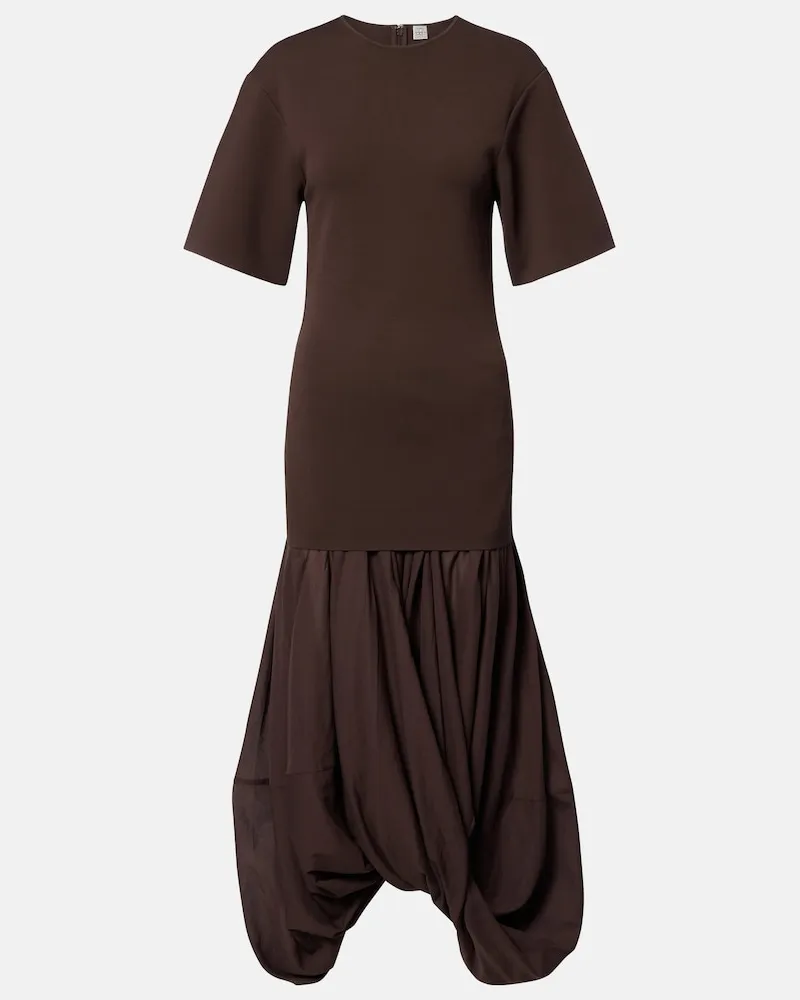 Totême Abito midi Cocoon in jersey Nero