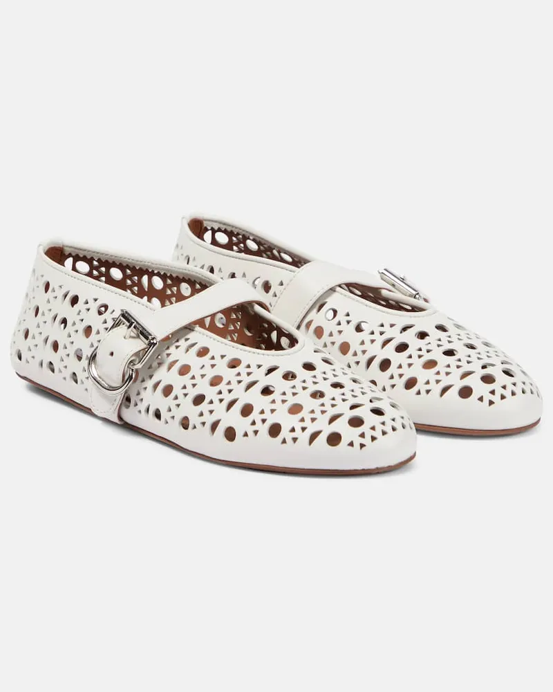 Alaïa AlaÃ¯a Ballerine Vienne in pelle Bianco