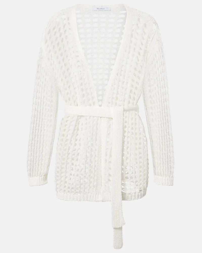 Max Mara Cardigan a portafoglio Gelo in cotone Bianco