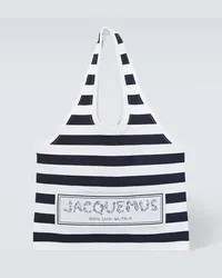 Jacquemus Borsa Marcel a righe Blu