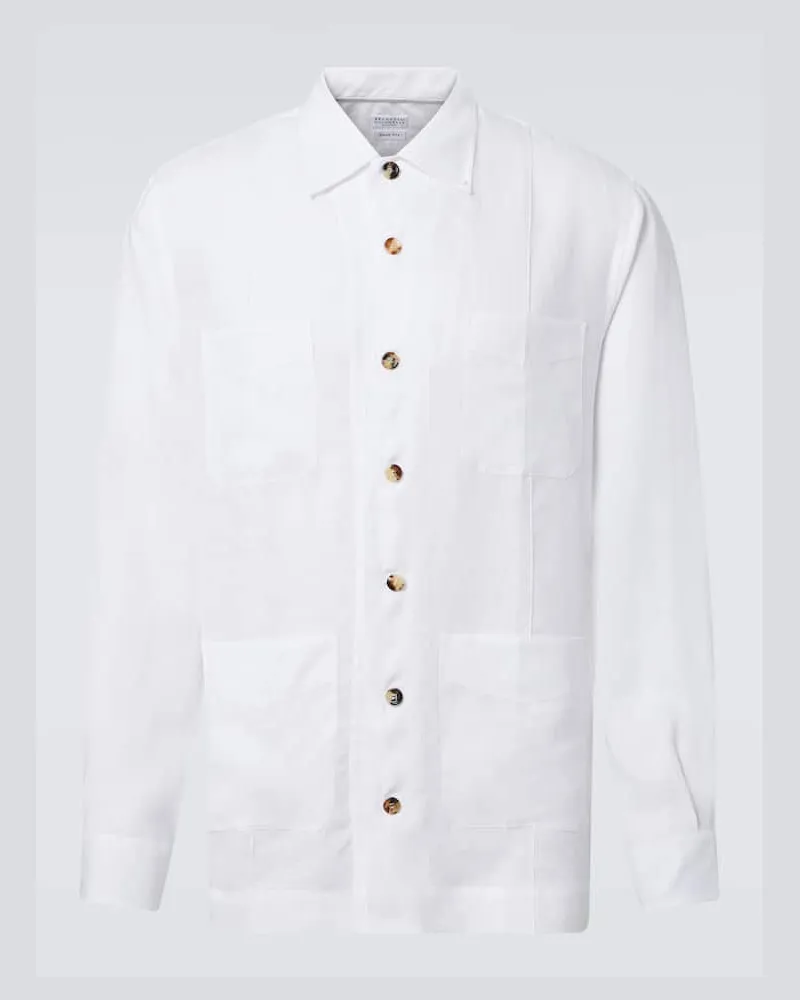 Brunello Cucinelli Camicia in lino Bianco