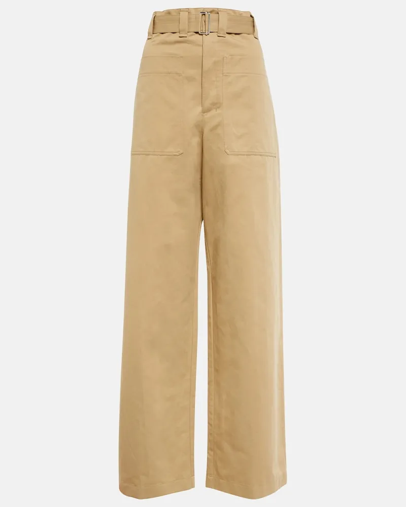 Christophe Lemaire Pantaloni a gamba larga con cintura Beige