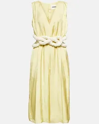 Jil Sander Jumpsuit in raso con cristalli Giallo