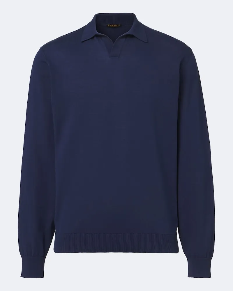 Rubinacci Pullover polo in cotone Blu