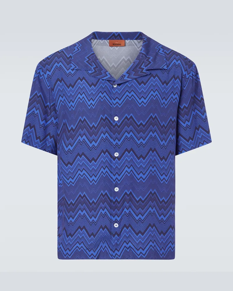 Missoni Camicia bowling a zig-zag Blu