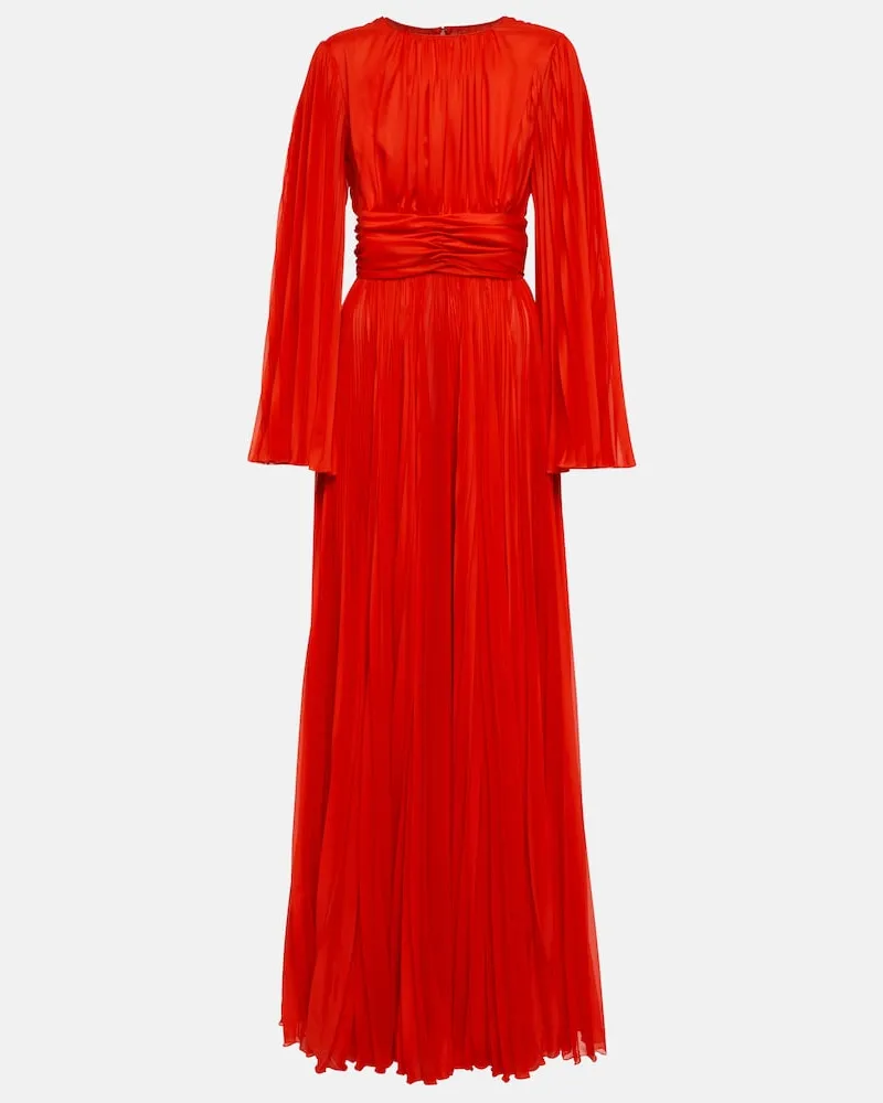 Dolce & Gabbana Abito lungo a pieghe Rosso