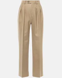 Loro Piana Pantaloni da abito in lana e cashmere Beige