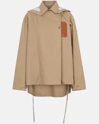 Loewe Parka in cotone con pelle Beige