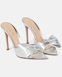 Gianvito Rossi Sandali in pelle metallizzata Argento