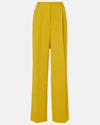 Dries van Noten Pantaloni a gamba larga e vita alta Giallo