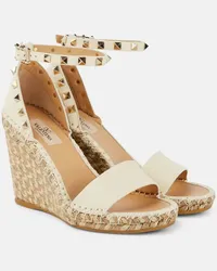 Valentino Garavani Sandali espadrillas Rockstud 105 in pelle Bianco