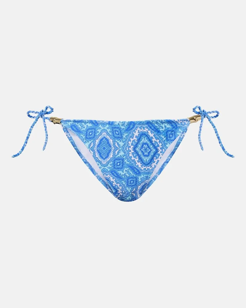 Heidi Klein Slip bikini Mykonos con stampa Blu