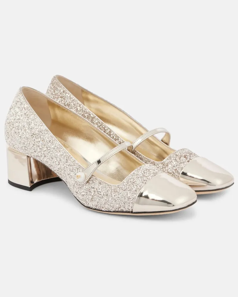 Jimmy Choo Pumps Elisa 45 in pelle con glitter Oro