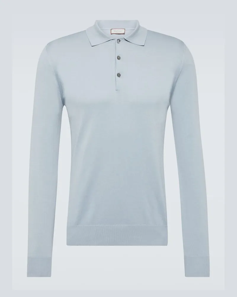 Canali Polo in cotone Blu