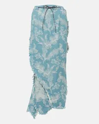 Vivienne Westwood Gonna midi Metro in jacquard di cotone Blu