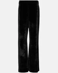 Jil Sander Pantaloni a gamba larga in velluto Nero