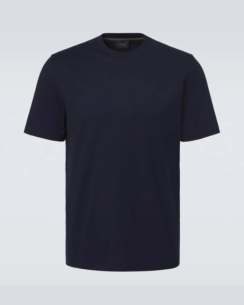 Brioni T-shirt in jersey di cotone Blu