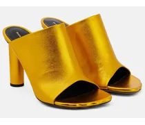 Sandali in pelle metallizzata
