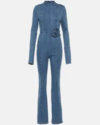 ROTATE Birger Christensen Jumpsuit di jeans con applicazioni Blu