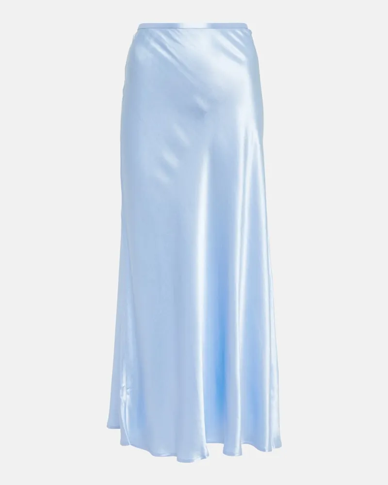 RIXO Gonna midi in raso Blu