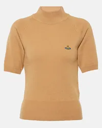 Vivienne Westwood Top Orb in lana e cashmere Beige