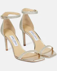 Jimmy Choo Sandali Alva 85 con glitter Argento