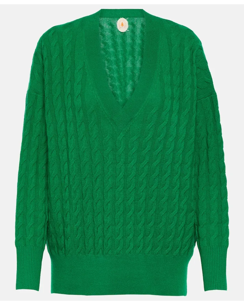 Jardin des Orangers Pullover in cashmere a trecce Verde