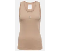 Givenchy Tank top 4G in cotone a coste Beige