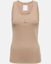 Givenchy Tank top 4G in cotone a coste Beige