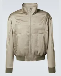 Saint Laurent Bomber Teddy in raso Verde