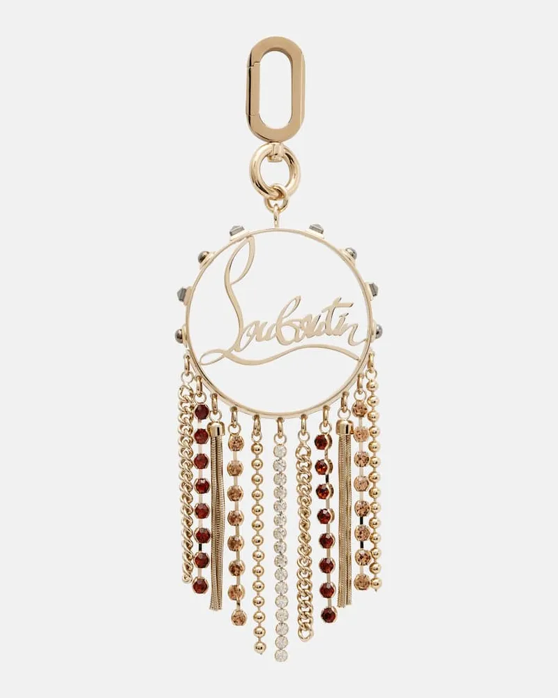 Christian Louboutin Charm per borsa con cristalli Oro
