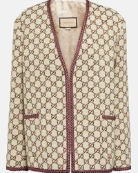 Gucci Giacca in tweed jacquard GG Beige