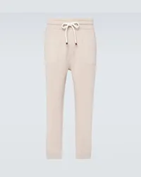 Brunello Cucinelli Pantaloni sportivi in cashmere Beige